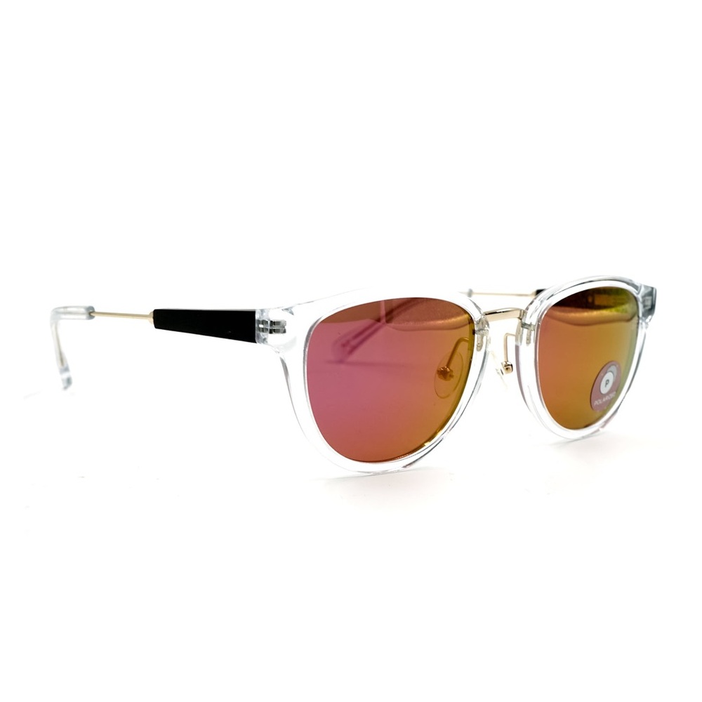 Shwood Clear Frame Sunglasses with Orange Lenses